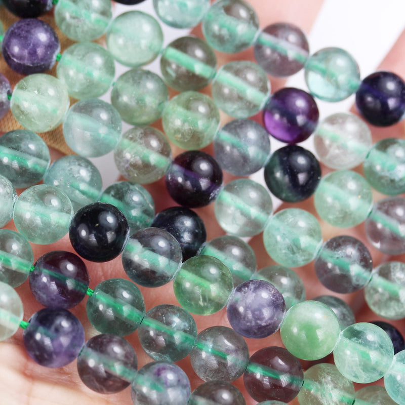 Fluorite, 8.5mm Natural Round  Gemstone Strand,One full strand , hole 1mm, about 50beads