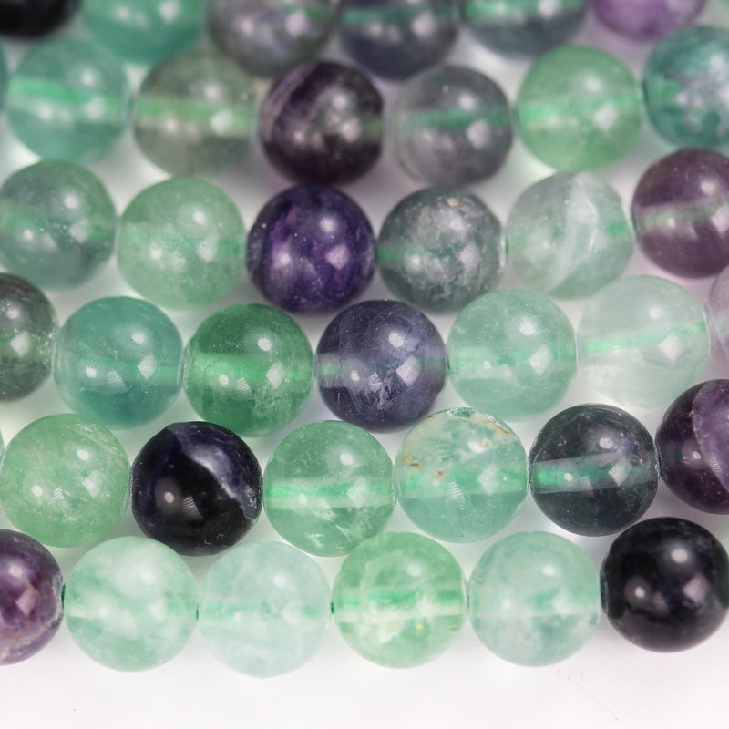 Fluorite, 8.5mm Natural Round  Gemstone Strand,One full strand , hole 1mm, about 50beads