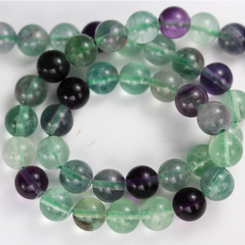 Fluorite, 8.5mm Natural Round  Gemstone Strand,One full strand , hole 1mm, about 50beads