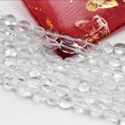 Clear Quartz, Natural Nugget gemstone 6mm One full strand, 16 inch . 1mm hole, about 60 pcs