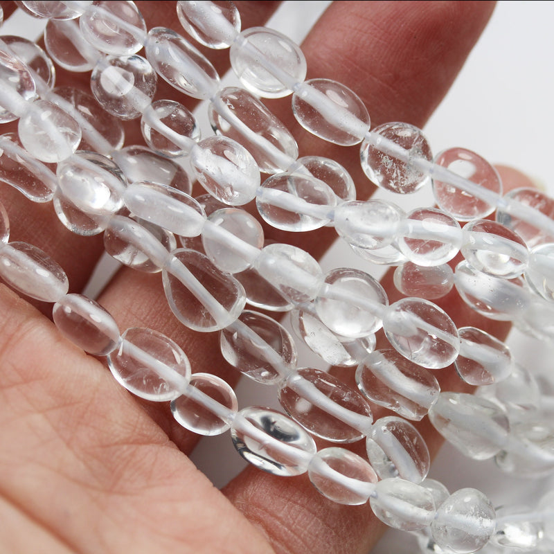 Clear Quartz, Natural Nugget gemstone 6mm One full strand, 16 inch . 1mm hole, about 60 pcs