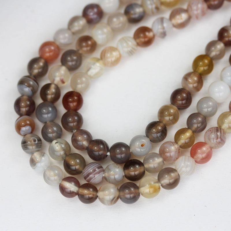 Botswana Agate, 4mm Round Natural Gemstone Strand,15.5 inch, about 100 beads ,1mm hole