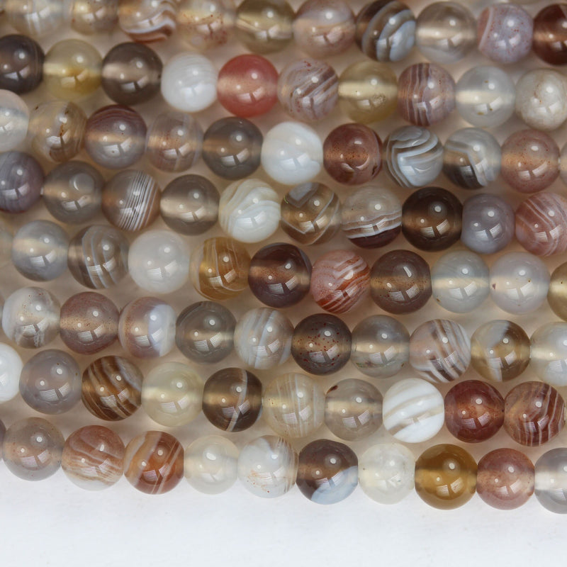 Botswana Agate, 4mm Round Natural Gemstone Strand,15.5 inch, about 100 beads ,1mm hole