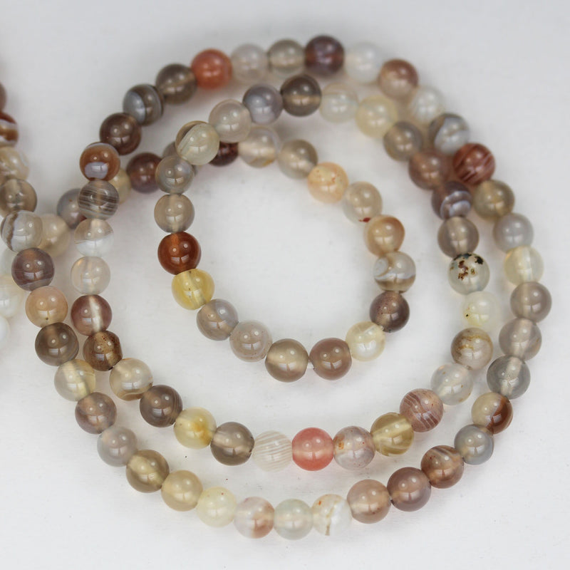 Botswana Agate, 4mm Round Natural Gemstone Strand,15.5 inch, about 100 beads ,1mm hole