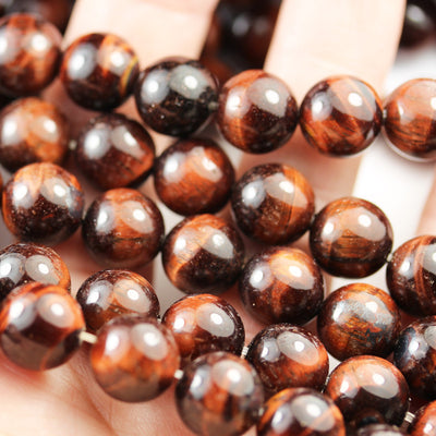 Red Tiger eye, 10mm Round Gemstone Strand, One full strand 15.5 inch , about 40 bead,1mm hole