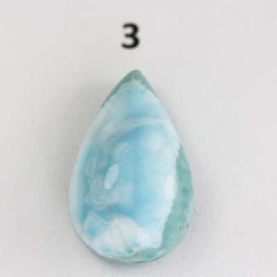 100% Natural Dominican Larimar Teardrop  Loose Gemstones Pendant Beads ( no hole) ,5-6g each piece