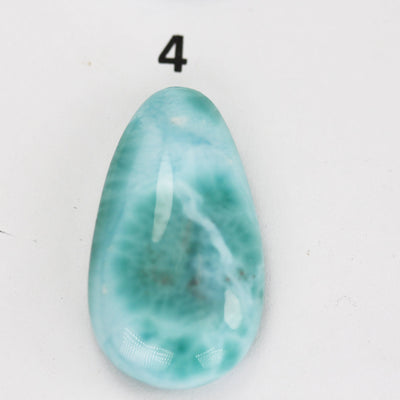 100% Natural Dominican Larimar Teardrop  Loose Gemstones Pendant Beads ( no hole) ,5-6g each piece