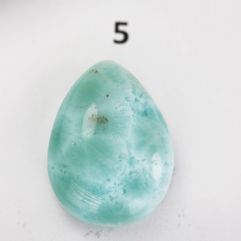 100% Natural Dominican Larimar Teardrop  Loose Gemstones Pendant Beads ( no hole) ,5-6g each piece