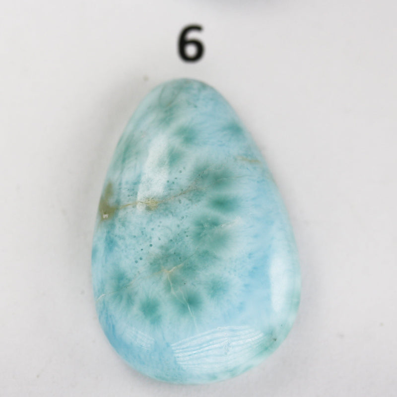 100% Natural Dominican Larimar Teardrop  Loose Gemstones Pendant Beads ( no hole) ,5-6g each piece