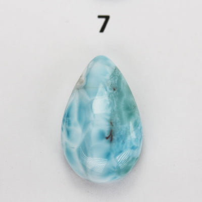 100% Natural Dominican Larimar Teardrop  Loose Gemstones Pendant Beads ( no hole) ,5-6g each piece