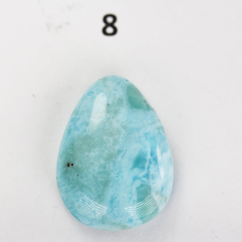 100% Natural Dominican Larimar Teardrop  Loose Gemstones Pendant Beads ( no hole) ,5-6g each piece