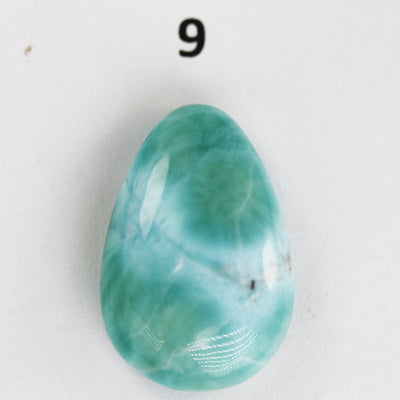 100% Natural Dominican Larimar Teardrop  Loose Gemstones Pendant Beads ( no hole) ,5-6g each piece