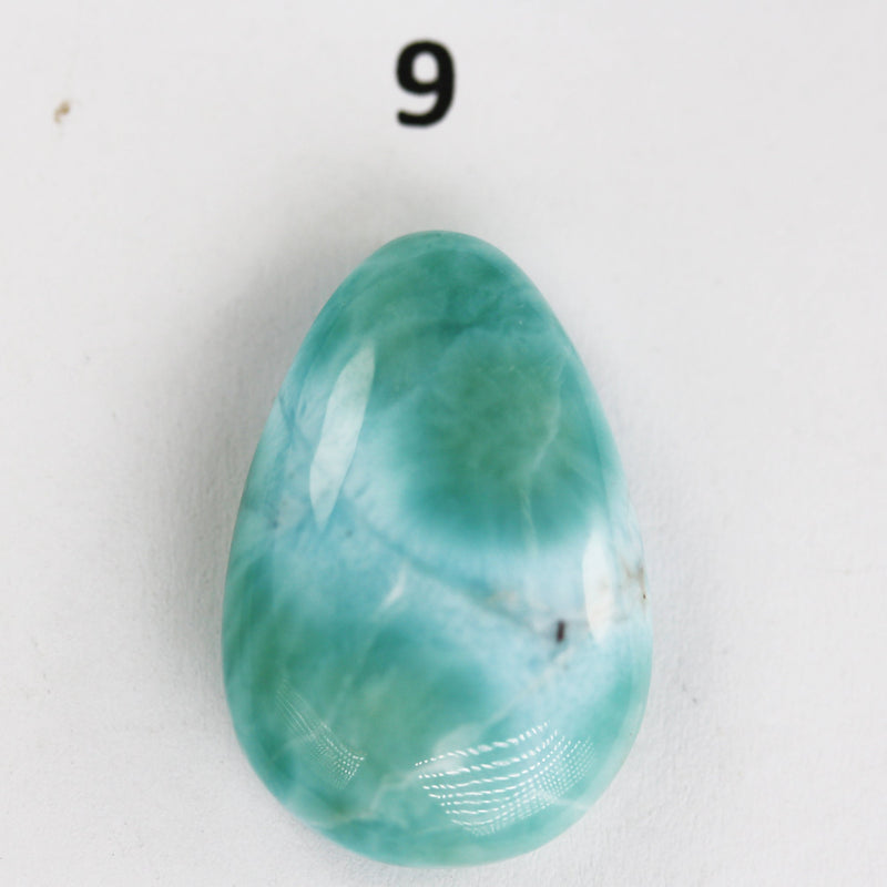 100% Natural Dominican Larimar Teardrop  Loose Gemstones Pendant Beads ( no hole) ,5-6g each piece