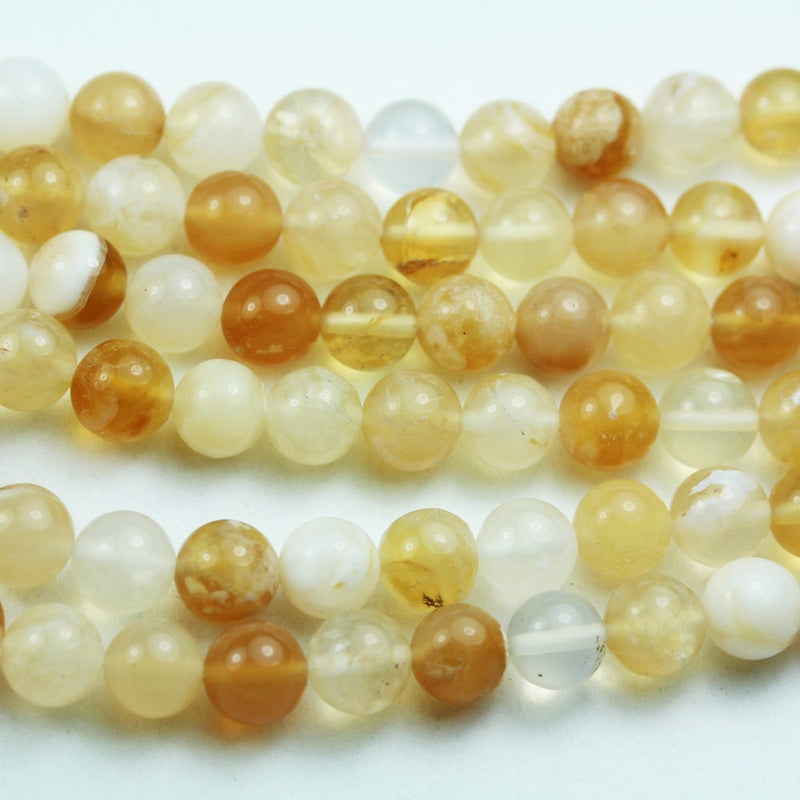 Yellow Opal, 6mm Round Gemstone Strand, 15.5inch , about 65 beads , 0.8mm hole