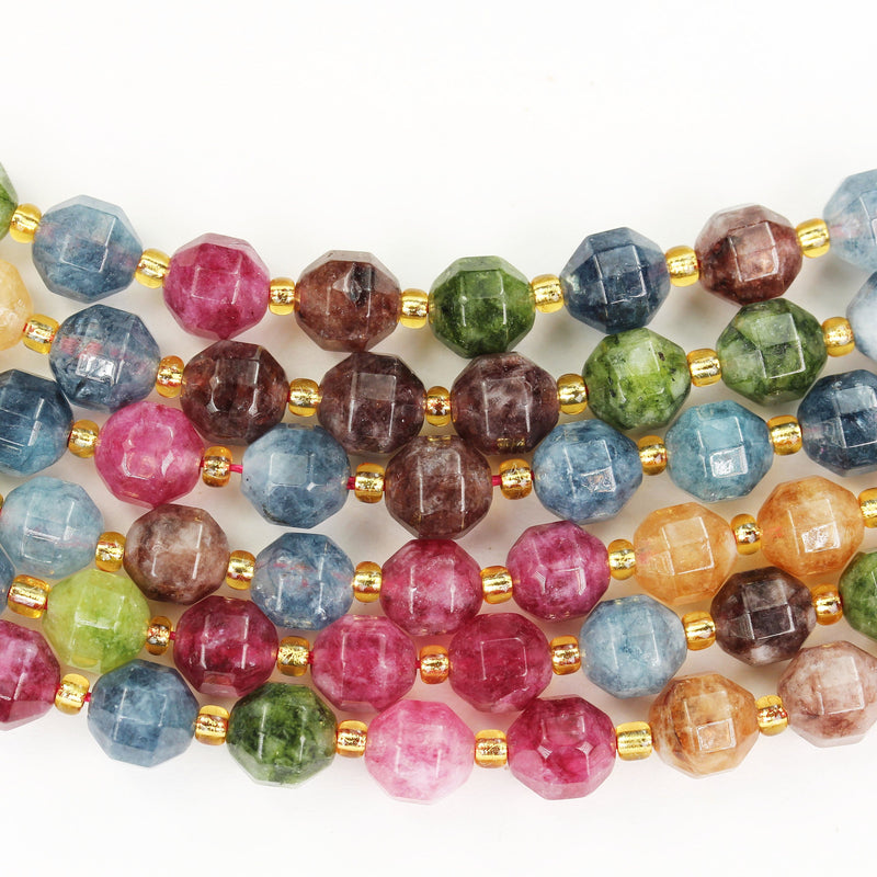 Dyed Agate Beads, 8*7mm Faceted Oval Beads Gemstone, One full strand , about38beads, 1mm hole