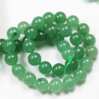 Green Aventurine, 10mm Round Gemstone Strand, 15.5inch , about 40 beads , 1mm hole