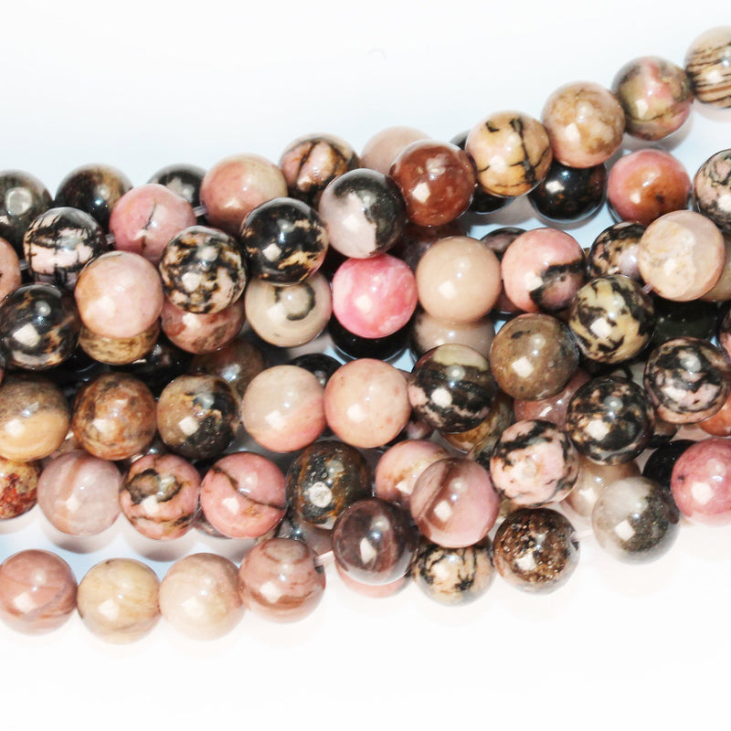 Rhodonite,6mm Natural Round Gemstone,  One full strand ,15", about 65 beads, 1mm hole