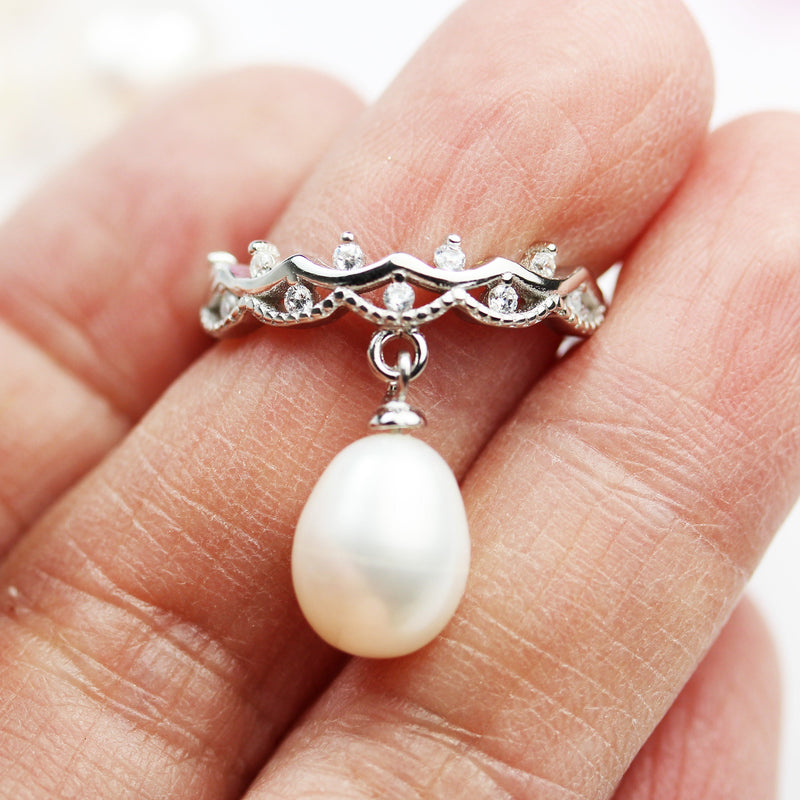 2pcs/20pcs Freshwater Pearl,9-10mm White,AA Half Drilled Potato Shape Natural Pearl,for Making Earring/Ring/Pendant , hole 1mm