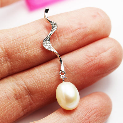 2pcs/20pcs Freshwater Pearl,9-10mm White,AA Half Drilled Potato Shape Natural Pearl,for Making Earring/Ring/Pendant , hole 1mm