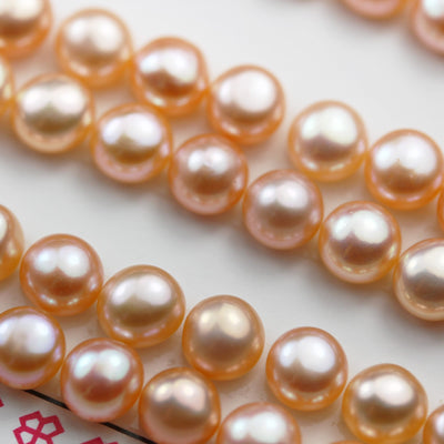 Freshwater Pearl, 4-5mm AAA Half Drilled Rose Button Round Pearl Studs, for Making earring/Ring , hole 1mm