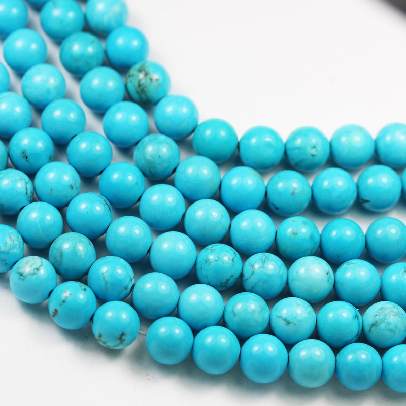 Turquoise, 10mm Round One full strand Gemstone Strand,Blue color, hole 1mm, about 40 beads