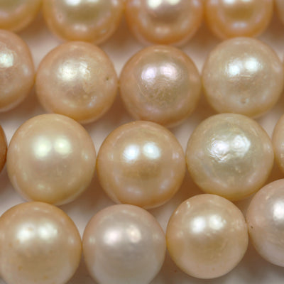 11-13mm Baroque Peach/Pink Freshwater Pearl Strand,  15.5 inch, 0.8mm hole, about 30 beads