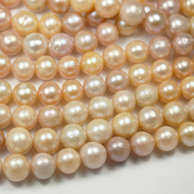 11-13mm Baroque Peach/Pink Freshwater Pearl Strand,  15.5 inch, 0.8mm hole, about 30 beads