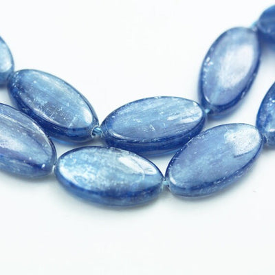 One full strand 8*15mm Natural Kyanite Gemstone Beads, Oval  Shape , 4mm thick,16"