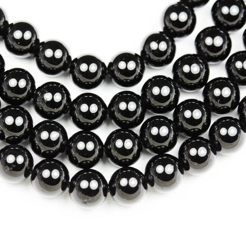 Black Tourmaline ,10mm Natural Round Gemstone Beads,One Full strand , about 40 beads,1mm hole 16"