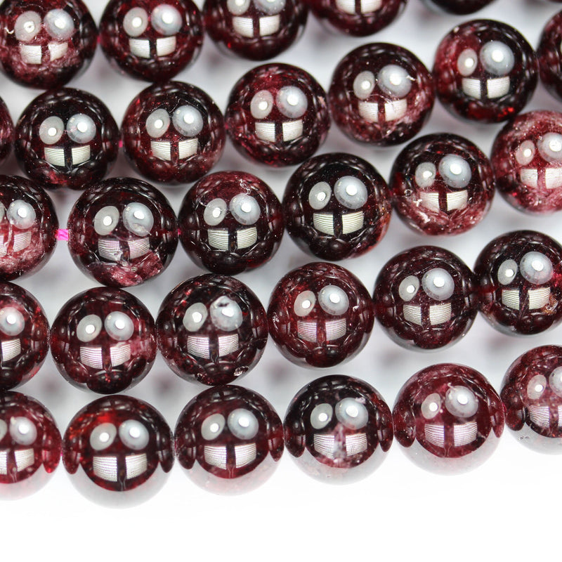 Natural Garnet,10mm Round  Gemstone, One full strand , hole 1mm,16", about 40beads