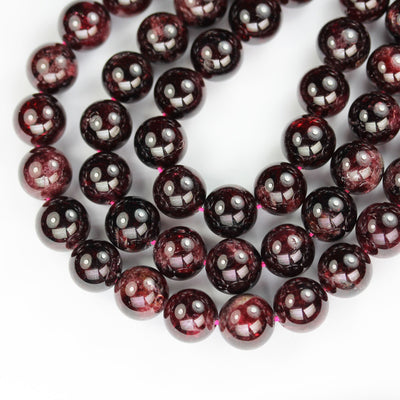 Natural Garnet,10mm Round  Gemstone, One full strand , hole 1mm,16", about 40beads