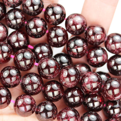 Natural Garnet,10mm Round  Gemstone, One full strand , hole 1mm,16", about 40beads