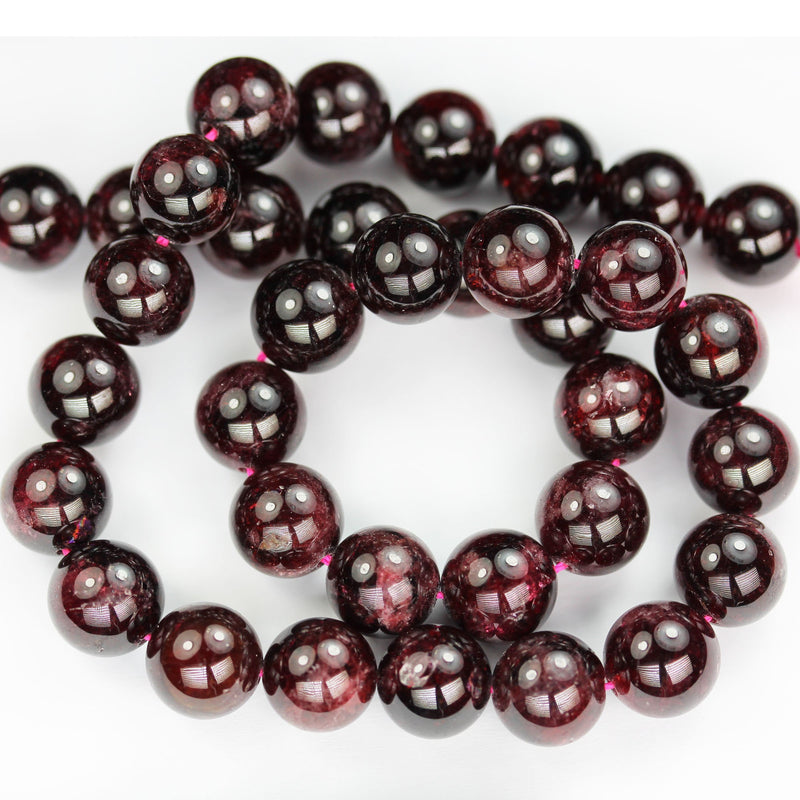 Natural Garnet,10mm Round  Gemstone, One full strand , hole 1mm,16", about 40beads