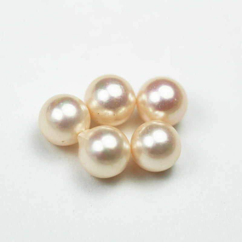 Shell Pearl, 3pairs 8mm Half Drilled Pink Round, for Making earring/Ring , hole 1mm