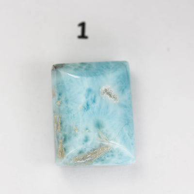 100% Natural Dominican Larimar Rectangle Loose Gemstones Pendant Beads ( no hole) ,5-9g each piece