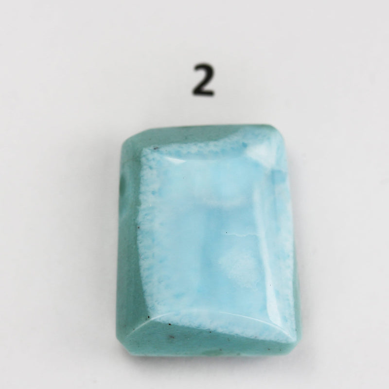 100% Natural Dominican Larimar Rectangle Loose Gemstones Pendant Beads ( no hole) ,5-9g each piece