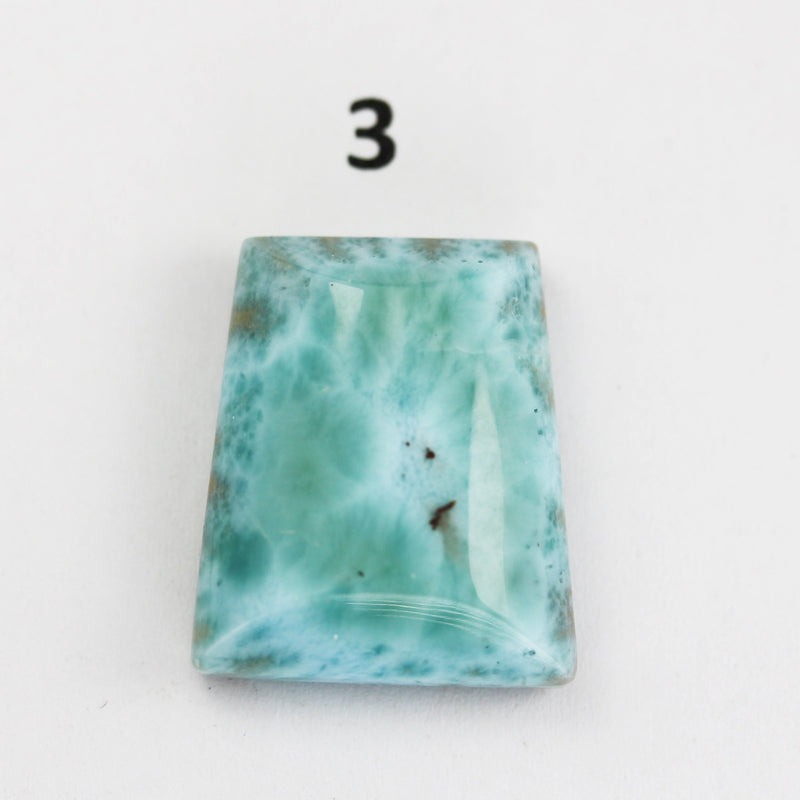 100% Natural Dominican Larimar Rectangle Loose Gemstones Pendant Beads ( no hole) ,5-9g each piece