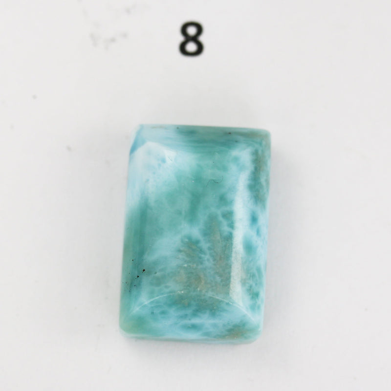 100% Natural Dominican Larimar Rectangle Loose Gemstones Pendant Beads ( no hole) ,5-9g each piece