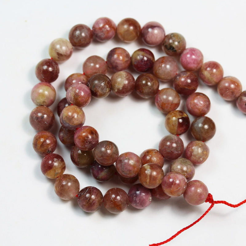 Pink Tourmaline, 10mm Pink Round Gemstone Strand, 15.5 inch , about 40 beads , 1mm hole