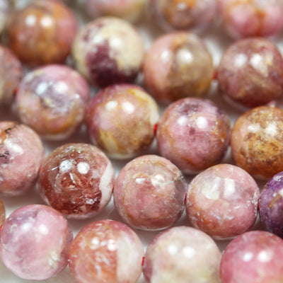 Pink Tourmaline, 10mm Pink Round Gemstone Strand, 15.5 inch , about 40 beads , 1mm hole