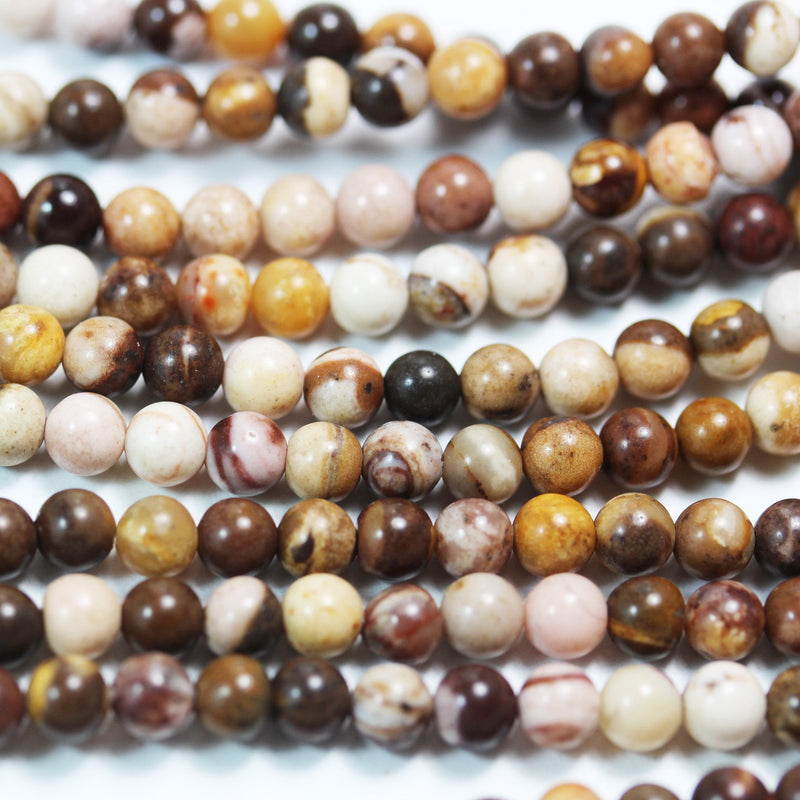 Brown Zebra Jasper , 4mm Round Japser Gemstone Beads,15.5inch, about 90 beads