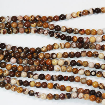 Brown Zebra Jasper , 4mm Round Japser Gemstone Beads,15.5inch, about 90 beads