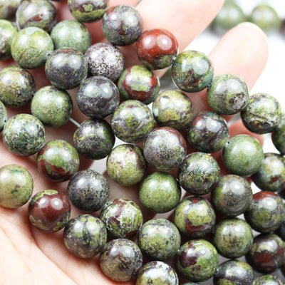 Dragon Blood Jasper,10mm One full strand Round Gemstone Beads,16inch, about40 beads, 1mm hole