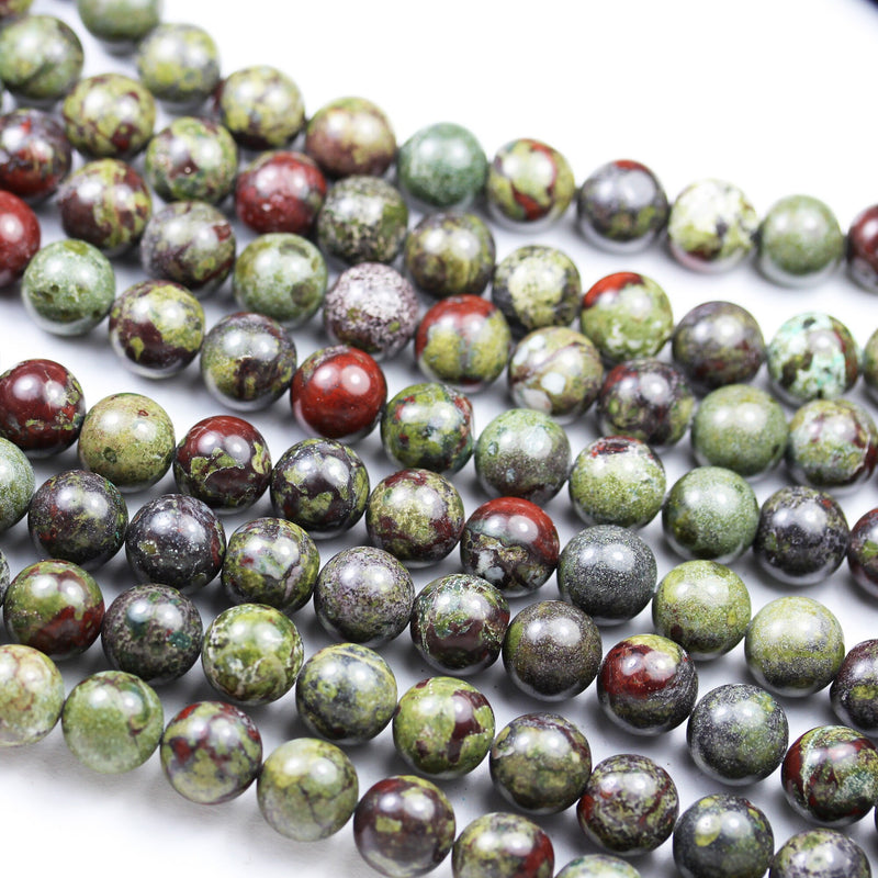 Dragon Blood Jasper,10mm One full strand Round Gemstone Beads,16inch, about40 beads, 1mm hole