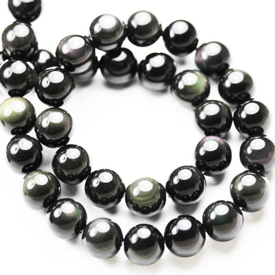 Rainbow obsidian,10mm Round Natural Gemstone Strand, One full strand ,1mm hole