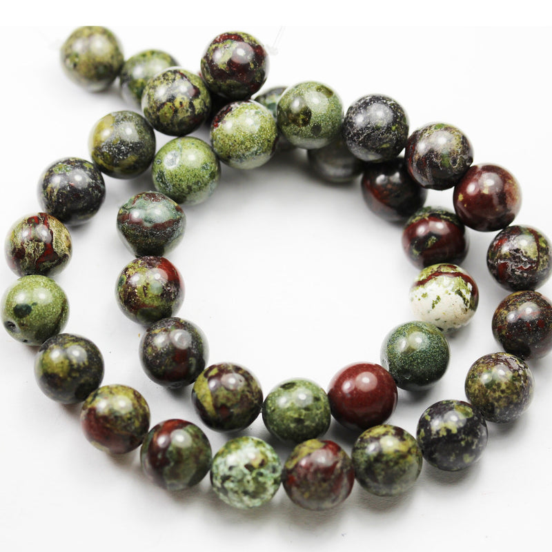 Dragon Blood Jasper,10mm One full strand Round Gemstone Beads,16inch, about40 beads, 1mm hole