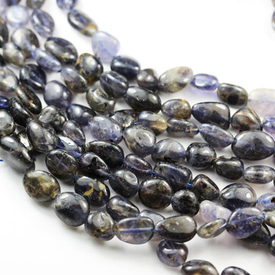 Natural Iolite,8*10mm Natural Nugget Gemstonek,15.5inch, about 40beads, hole1mm