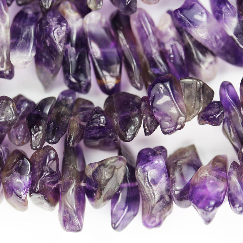 7mm*15-19mm Amethyst Gemstone Chips Beads, Center drilled Chips, 1mm hole