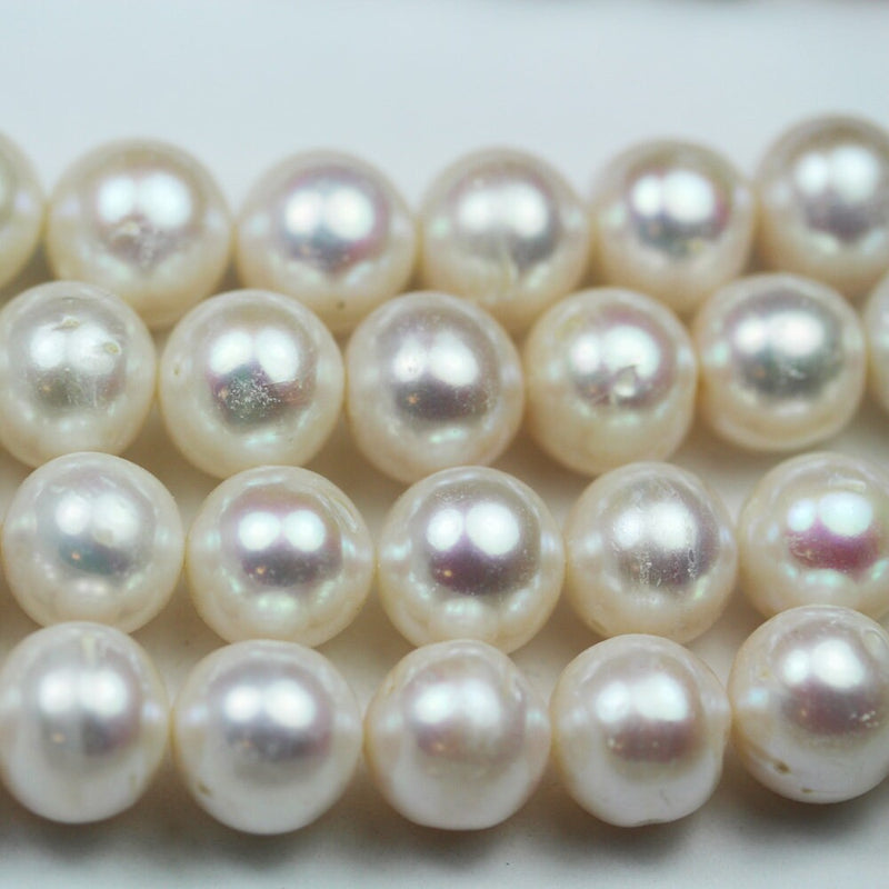 11-12mm White Round baroque Freshwater Pearl Strands,15.5 inch, about 40 beads,0.6mm hole