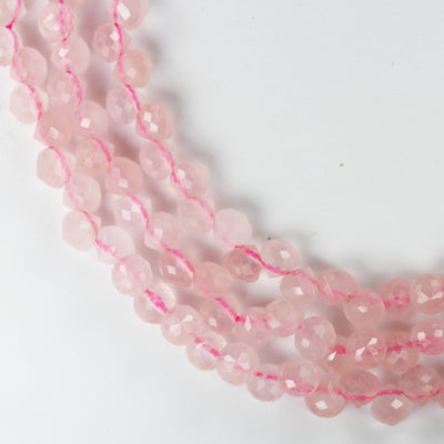 Natural Rose Quartz , 6.5mm Faceted Teardrop Gemstone Strand, One full strand , about 75 bead,1mm hole